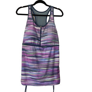 Free Country Tankini Top Lavender Shades Racerback Built-In Molded Cups XXL/18